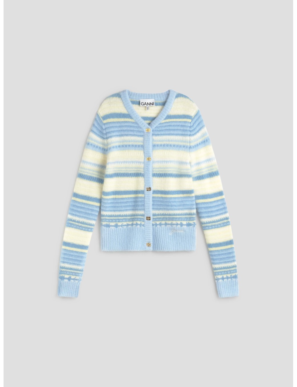 Blue Striped Soft Cardigan de Gianni - MARFRANC