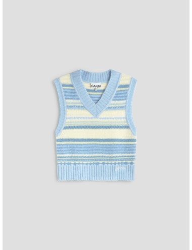 Blue Striped Soft Vest de Gianni - MARFRANC