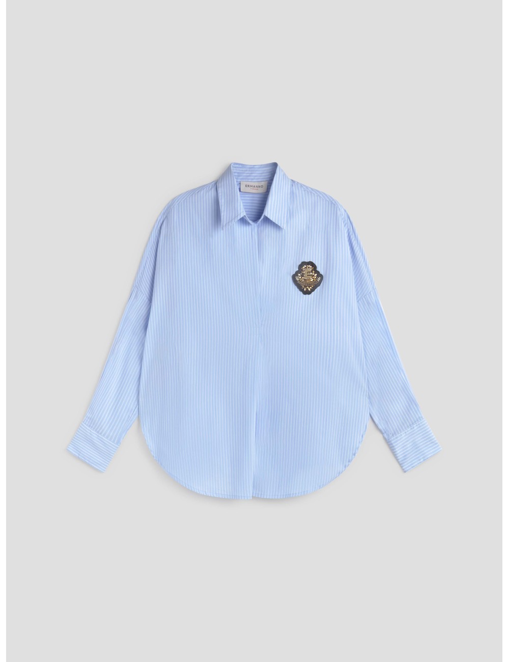 camisa de rayas azul y blanca de Ermanno Firenze - MARFRANC