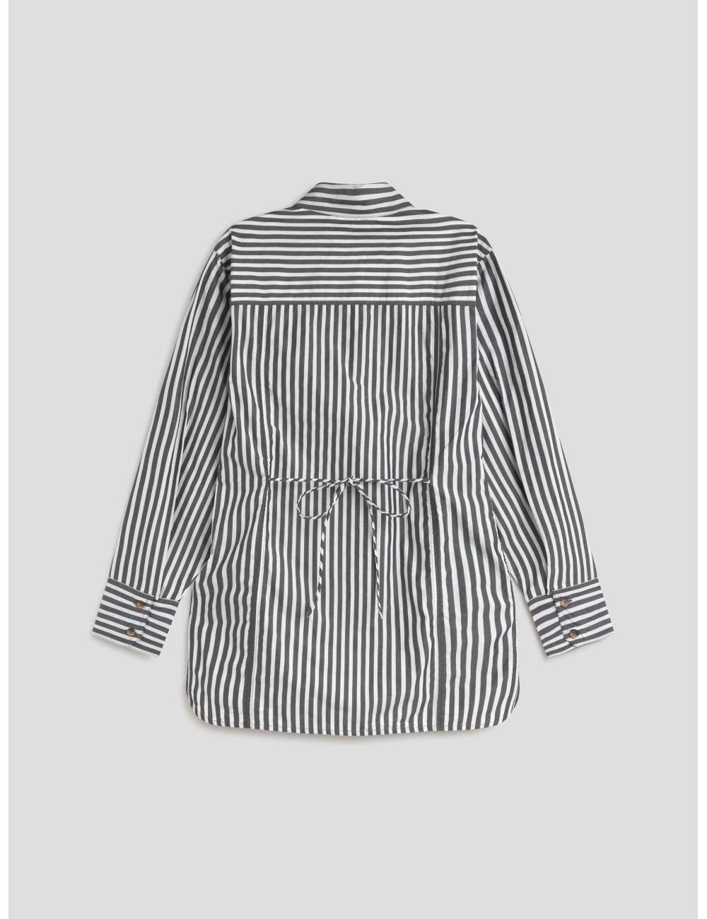 STRIPE OVERSIZED TIE STRING SHIRT de Ganni - MARFRANC