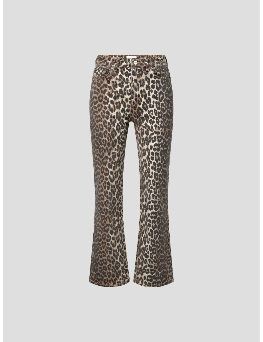 LEOPARD BETZY CROPPED JEANS de Ganni - MARFRANC