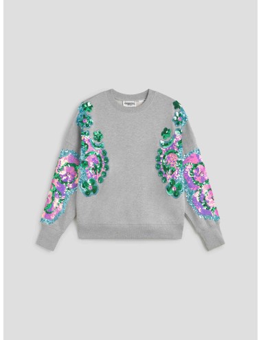 Sweatshirt with Sequin and Bead Embroidered Sleeves de Essentiel Antwerp - MARFRANC