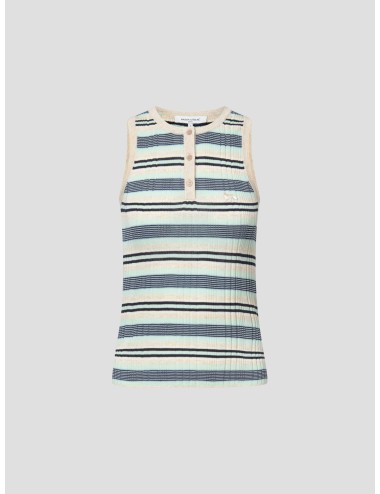 Camiseta rayas mujer Maison Kitsuné tonos Mint Ice Smoke - MARFRANC