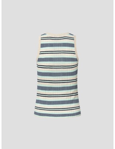 Camiseta rayas mujer Maison Kitsuné tonos Mint Ice Smoke - MARFRANC