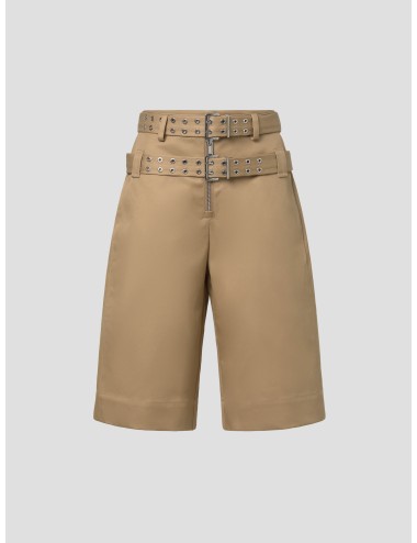 Pantalón corto GANNI Tiger's Eye mujer algodón - MARFRANC