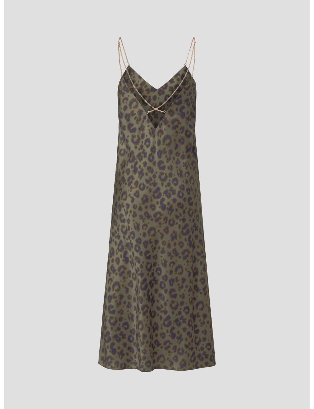 Vestido midi kaki ba&sh Biara mujer elegante - MARFRANC Vestido midi kaki ba&sh Biara mujer elegante - MARFRANC