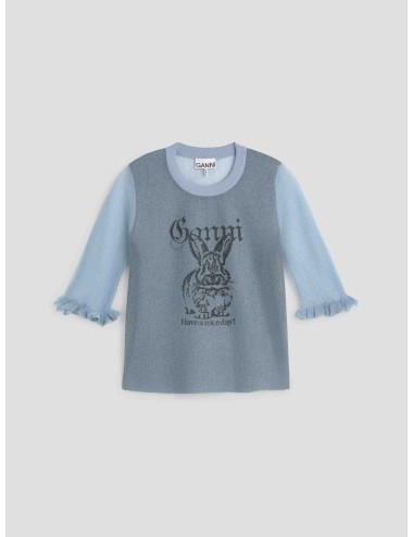 Camiseta GANNI Soft Chambray mujer diseño moderno - MARFRANC