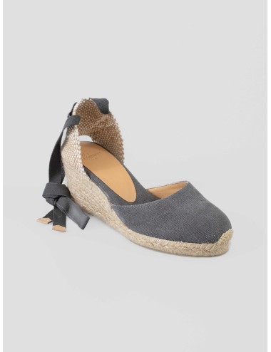 Alpargata cuña mujer CASTAÑER CARINA 002 charcoal artesanal - MARFRANC