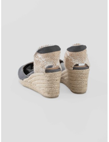 Alpargata cuña mujer CASTAÑER CARINA 002 charcoal artesanal - MARFRANC