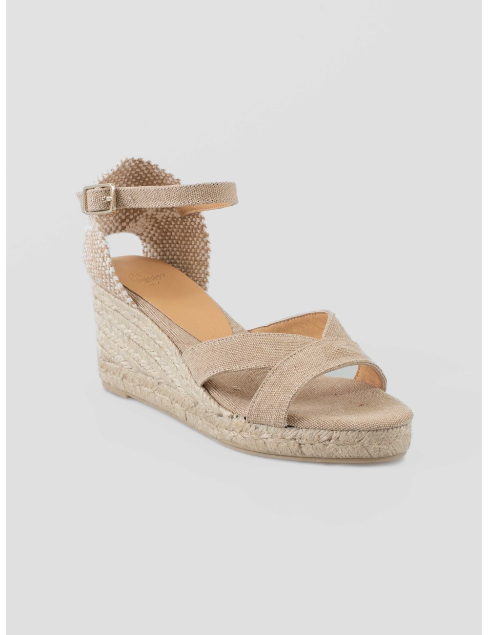 Sandalia cuña mujer CASTAÑER BRUNA 002 sand algodón orgánico - MARFRANC Sandalia cuña mujer CASTAÑER BRUNA 002 sand algodón orgánico - MARFRANC