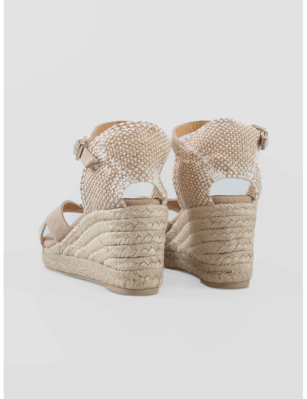 Sandalia cuña mujer CASTAÑER BRUNA 002 sand algodón orgánico - MARFRANC Sandalia cuña mujer CASTAÑER BRUNA 002 sand algodón orgánico - MARFRANC