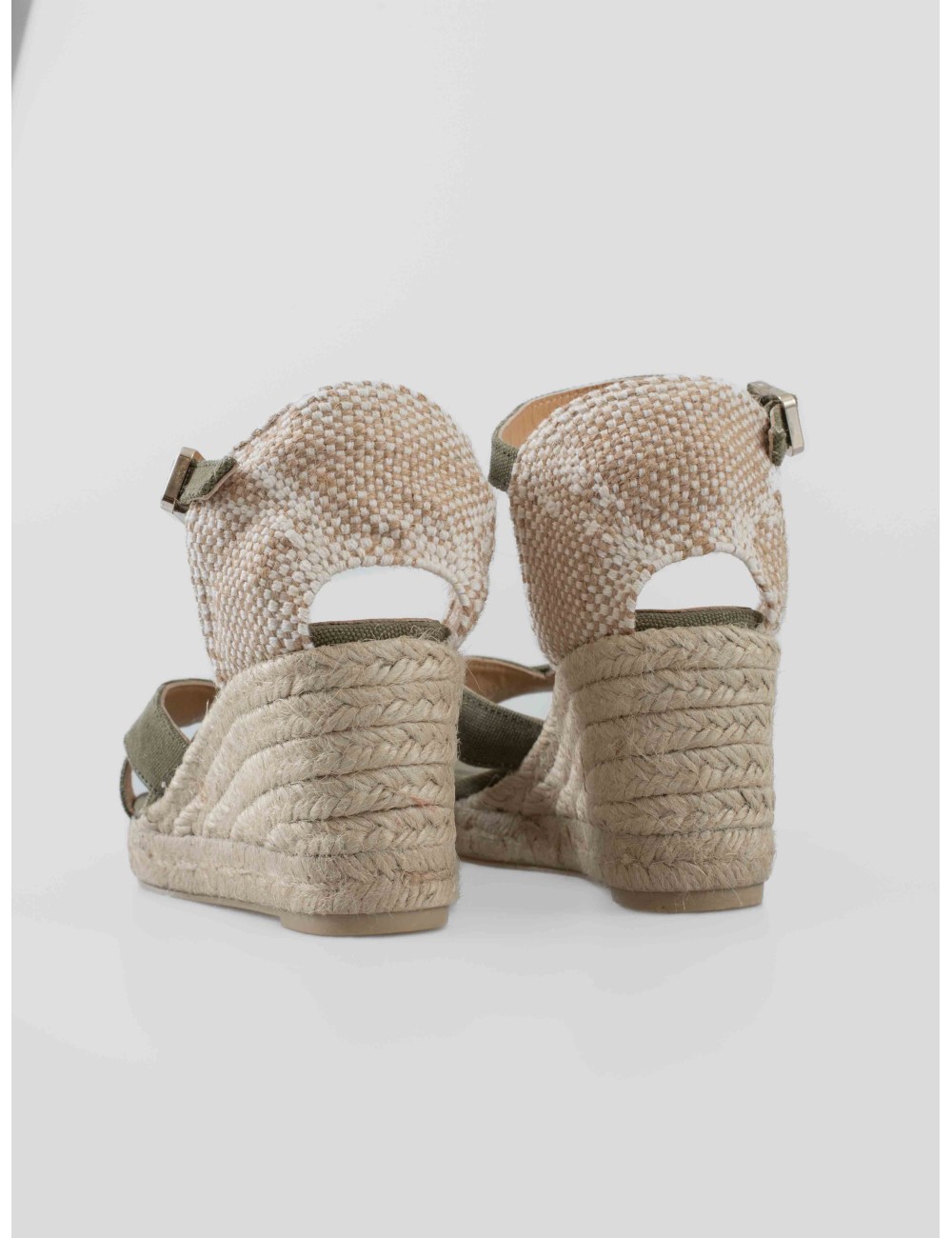 Sandalia cuña mujer CASTAÑER BRUNA 002 olive algodón orgánico - MARFRANC Sandalia cuña mujer CASTAÑER BRUNA 002 olive algodón orgánico - MARFRANC