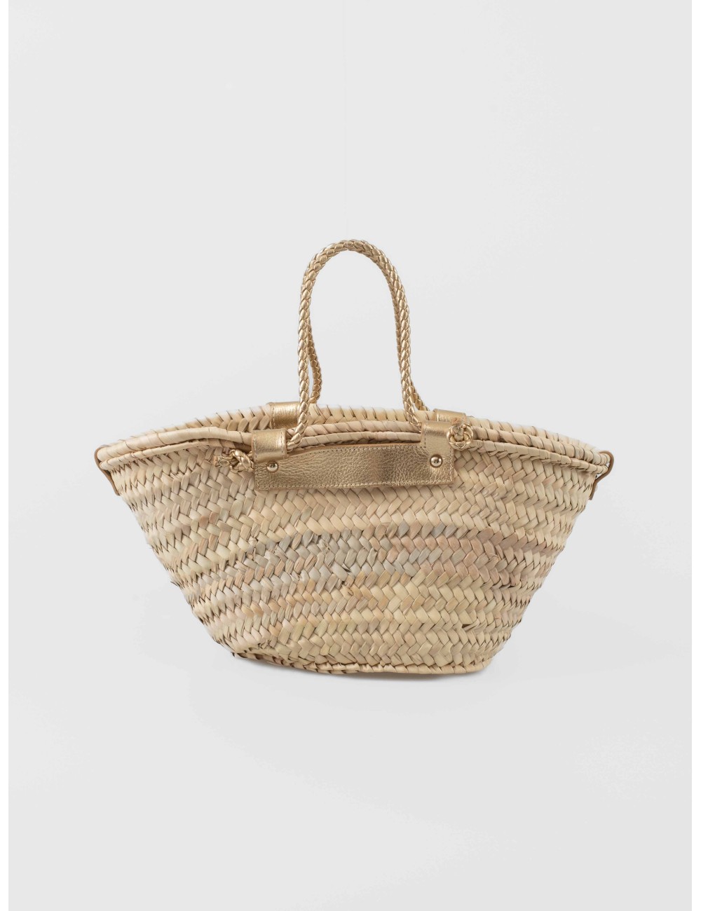 Bolso de mano CASTAÑER 3000 Oro en rafia y cuero para mujer - MARFRANC Bolso de mano CASTAÑER 3000 Oro en rafia y cuero para mujer - MARFRANC
