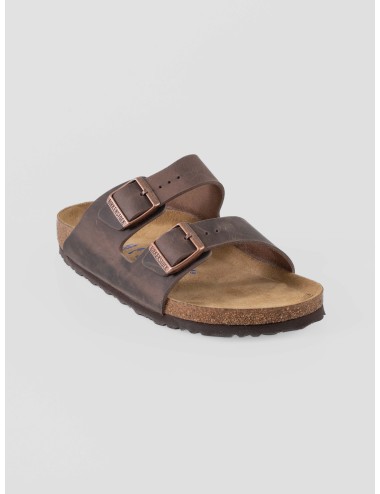 Sandalias Birkenstock Arizona Soft Footbed cuero Habana para hombre con plantilla anatómica y suela EVA - MARFRANC