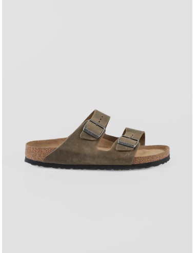 Sandalias Birkenstock Arizona Soft Footbed cuero Faded Khaki para hombre con plantilla anatómica y suela EVA - MARFRANC