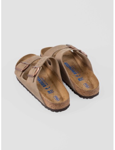 Sandalias Birkenstock Arizona Soft Footbed cuero Taupe para hombre con plantilla anatómica y suela EVA - MARFRANC