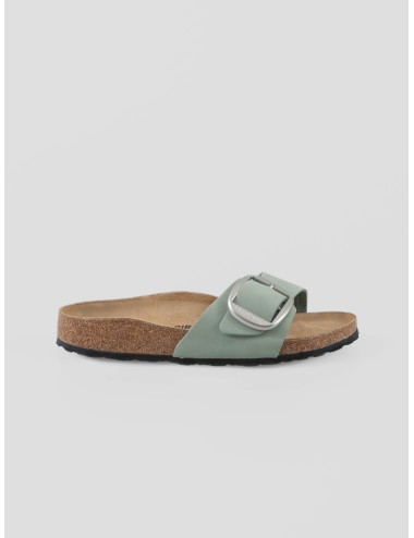 Sandalias Madrid Big Birkenstock en cuero Pure Sage con hebillas metálicas - Colección premium - MARFRANC