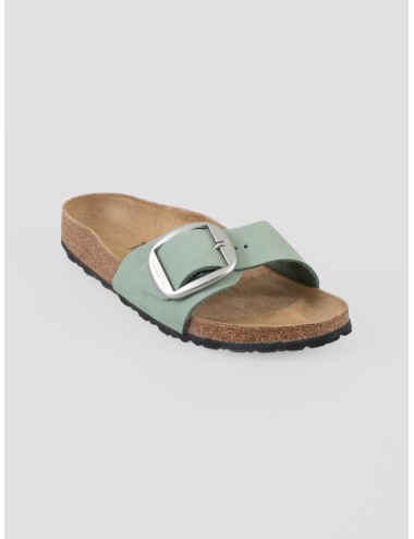 Sandalias Madrid Big Birkenstock en cuero Pure Sage con hebillas metálicas - Colección premium - MARFRANC
