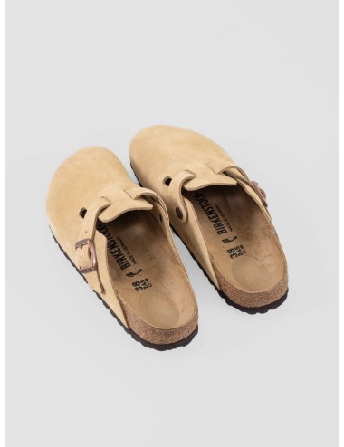 Zueco Boston Suede Latte Cream Birkenstock mujer - MARFRANC