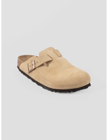 Zueco Boston Suede Latte Cream Birkenstock mujer - MARFRANC