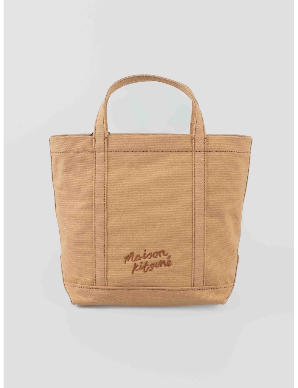 Bolso tote Maison Kitsuné FOX HEAD color Cork para mujer - MARFRANC Bolso tote Maison Kitsuné FOX HEAD color Cork para mujer - MARFRANC