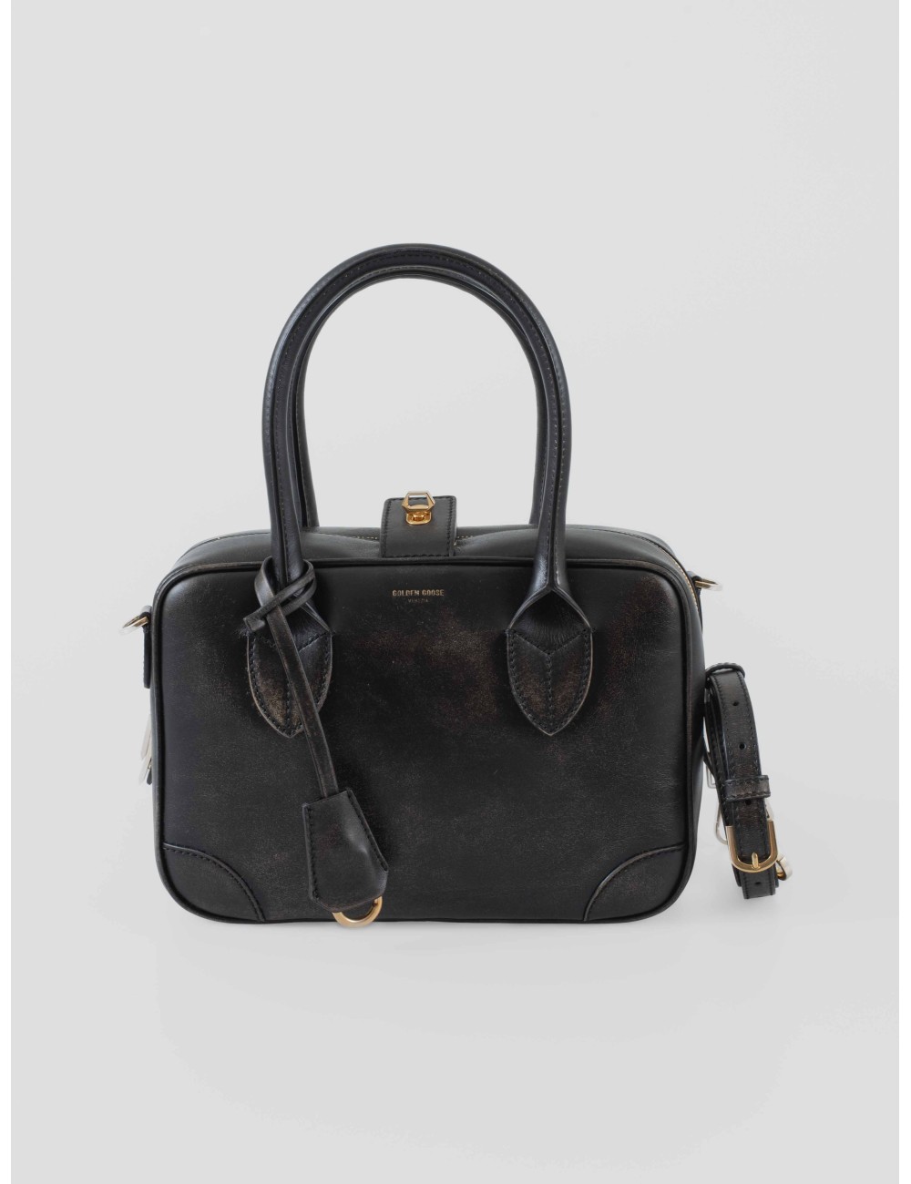 Bolso Vita Bag Golden Goose negro de cuero vintage para mujer - MARFRANC Bolso Vita Bag Golden Goose negro de cuero vintage para mujer - MARFRANC