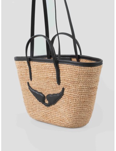bolso cesta mini negro rafia zadig&voltaire mujer - MARFRANC