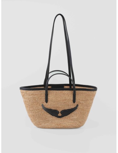 bolso cesta mini negro rafia zadig&voltaire mujer - MARFRANC