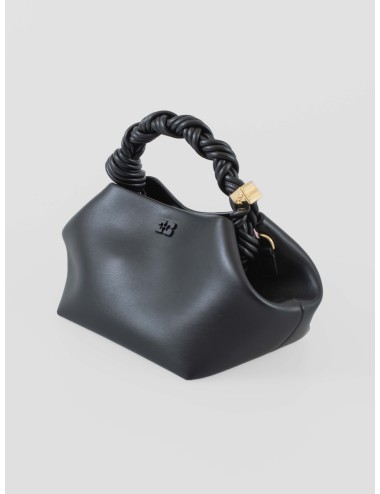 Bolso de mano Bou negro GANNI con asa trenzada y detalles metálicos - MARFRANC