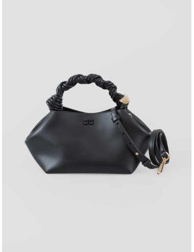 Bolso de mano Bou negro GANNI con asa trenzada y detalles metálicos - MARFRANC