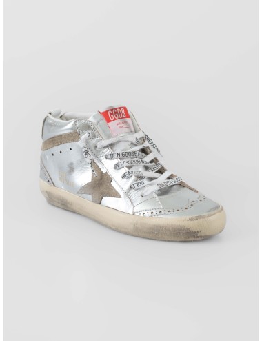 zapatillas mid star golden goose silver taupe mujer cuero - MARFRANC