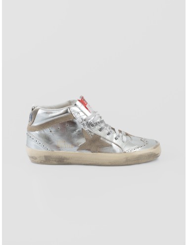 zapatillas mid star golden goose silver taupe mujer cuero - MARFRANC