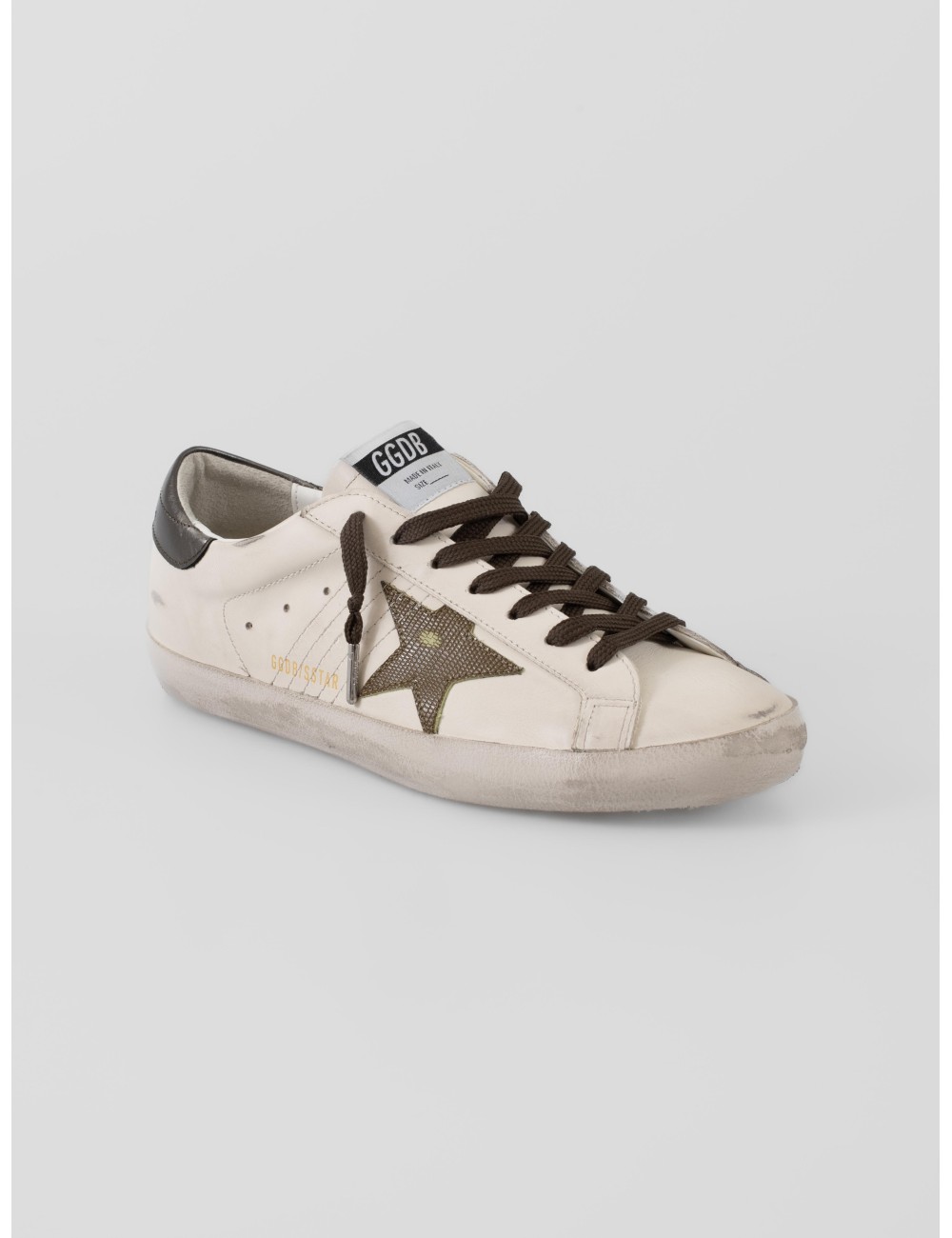 Zapatillas Golden Goose Super-Star blancas con estrella verde y talón plateado hombre - MARFRANC Zapatillas Golden Goose Super-Star blancas con estrella verde y talón plateado hombre - MARFRANC