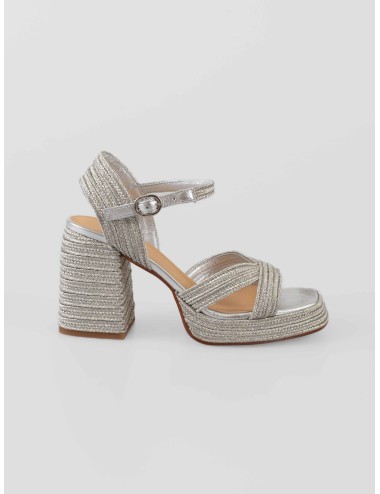 sandalias cuña CASTAÑER VALLE/142 platino mujer - MARFRANC