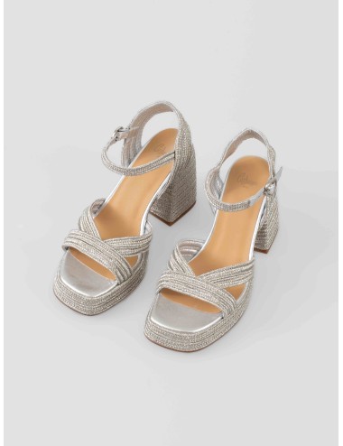 sandalias cuña CASTAÑER VALLE/142 platino mujer - MARFRANC