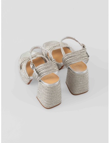 sandalias cuña CASTAÑER VALLE/142 platino mujer - MARFRANC