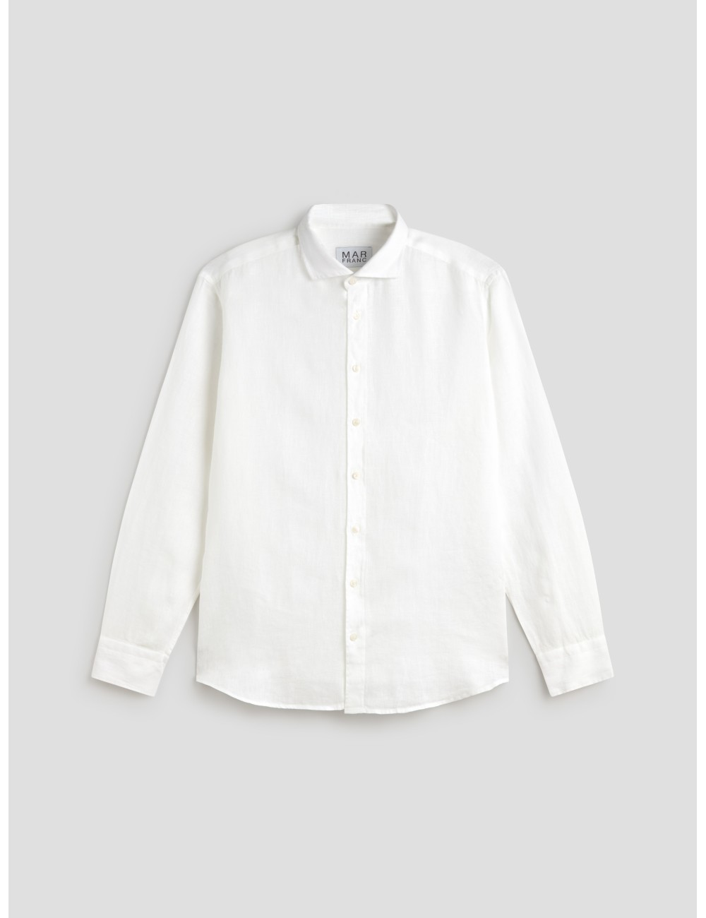 Camisa blanca de lino para hombre MARFRANC modelo B050