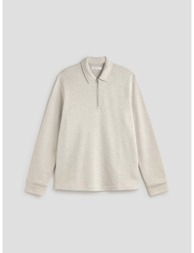 Polo gris hombre SAMSOE SALOUIS HZ con media cremallera - MARFRANC