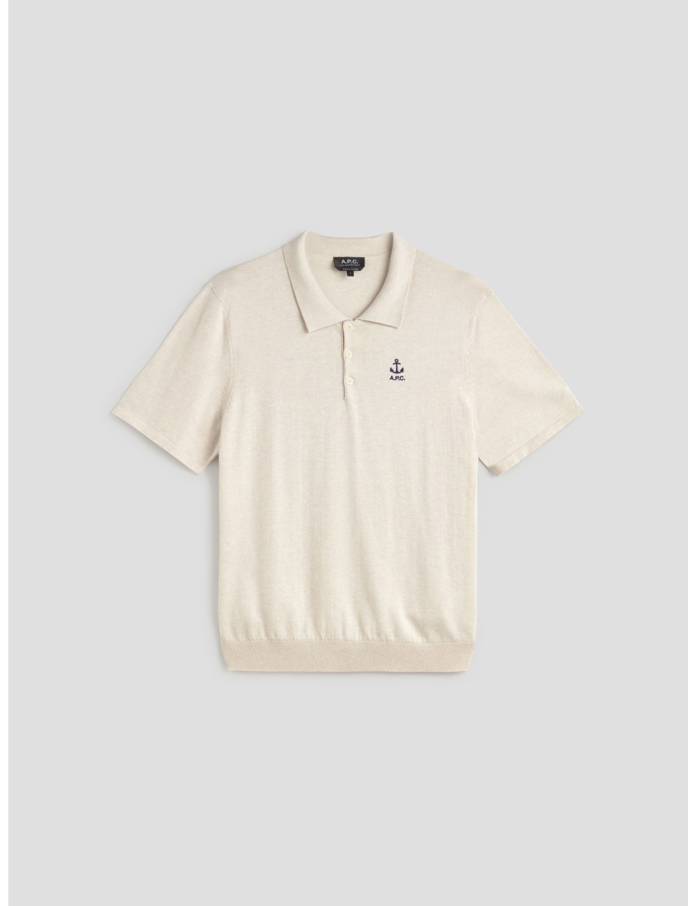 Polo Octave A.P.C. ecru hombre con logo bordado - MARFRANC