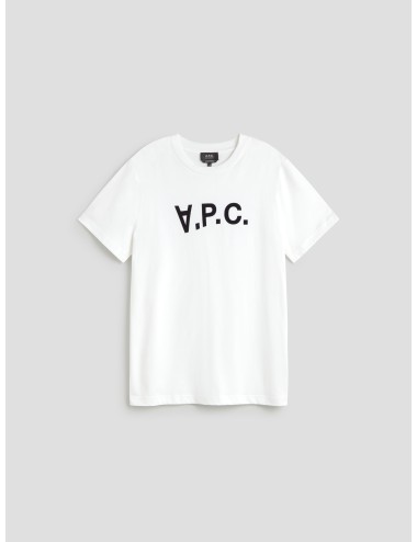 camiseta blanca A.P.C. para hombre con micrologotipo frontal - MARFRANC