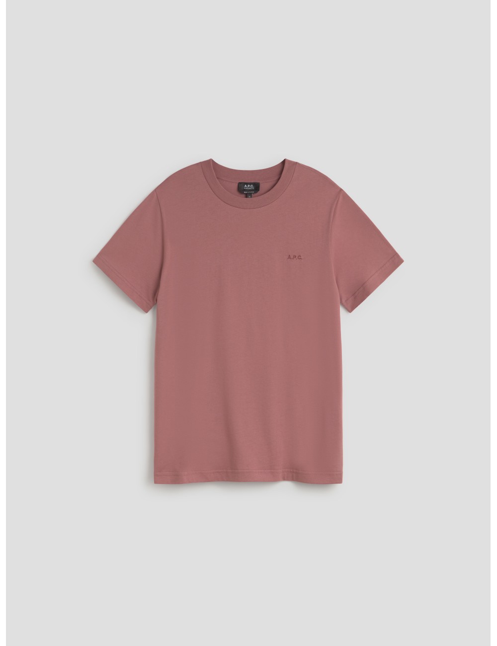 camiseta apc hombre old pink algodón logotipo bordado - MARFRANC