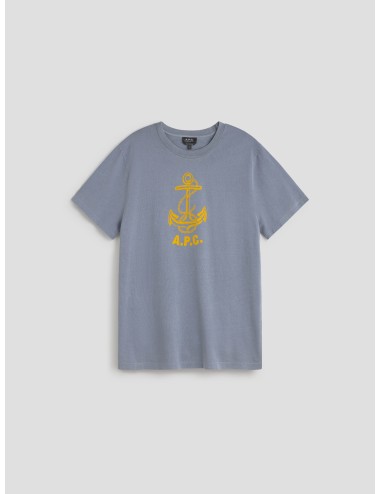 camiseta A.P.C. azul gris hombre algodón orgánico - MARFRANC