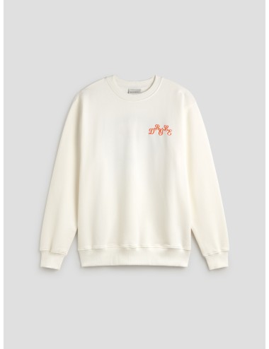 Sudadera blanca hombre Drôle de Monsieur con eslogan frontal - MARFRANC
