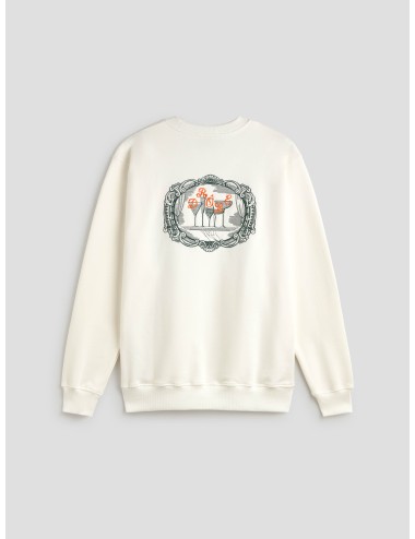 Sudadera blanca hombre Drôle de Monsieur con eslogan frontal - MARFRANC