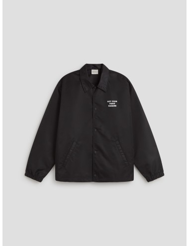 Chaqueta negra hombre Drôle de Monsieur con eslogan estampado - MARFRANC