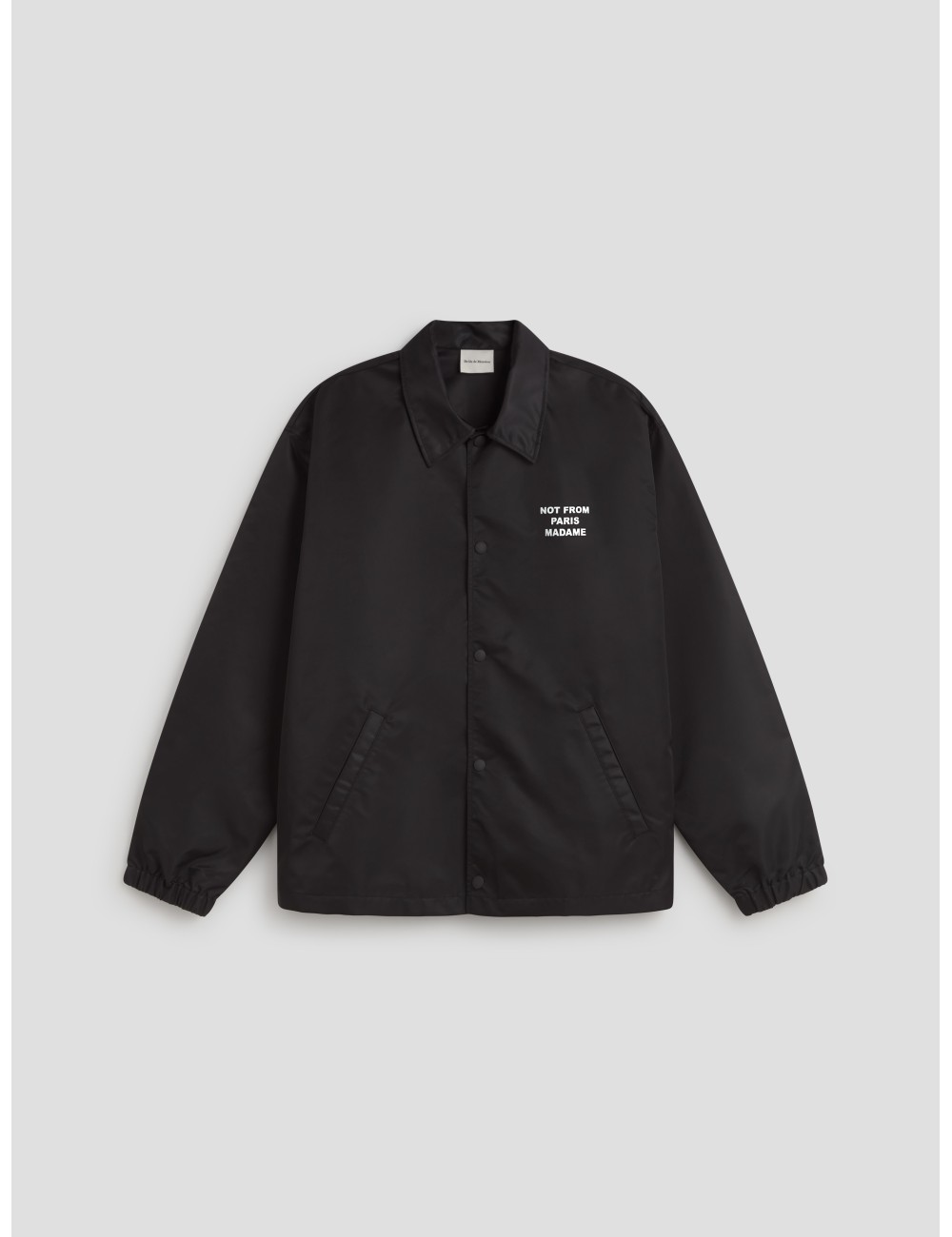 Chaqueta negra hombre Drôle de Monsieur con eslogan estampado - MARFRANC Chaqueta negra hombre Drôle de Monsieur con eslogan estampado - MARFRANC
