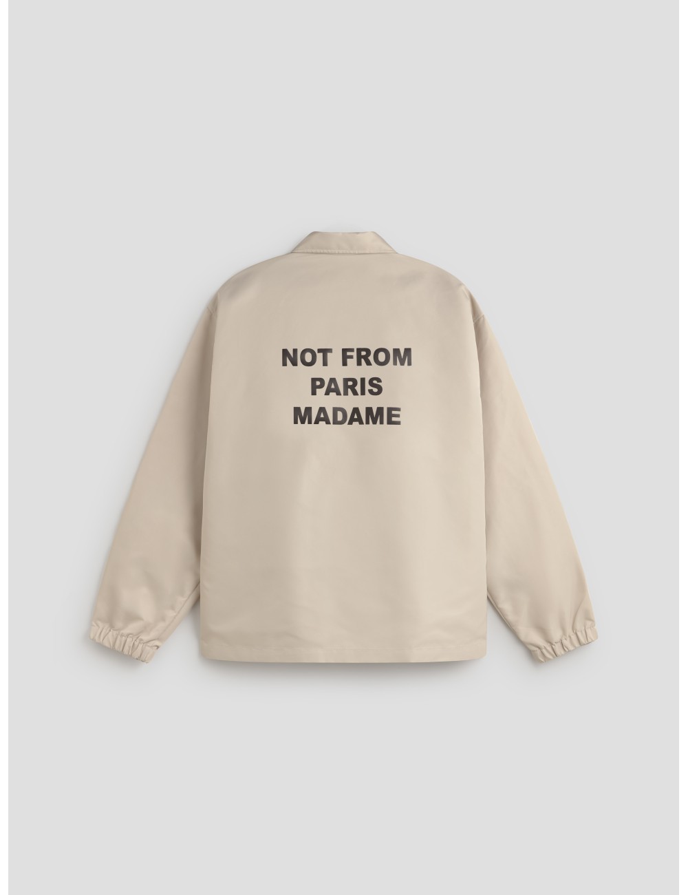 chaqueta hombre Drôle de Monsieur La Veste Slogan color Mastic con eslogan estampado - MARFRANC chaqueta hombre Drôle de Monsieur La Veste Slogan color Mastic con eslogan estampado - MARFRANC