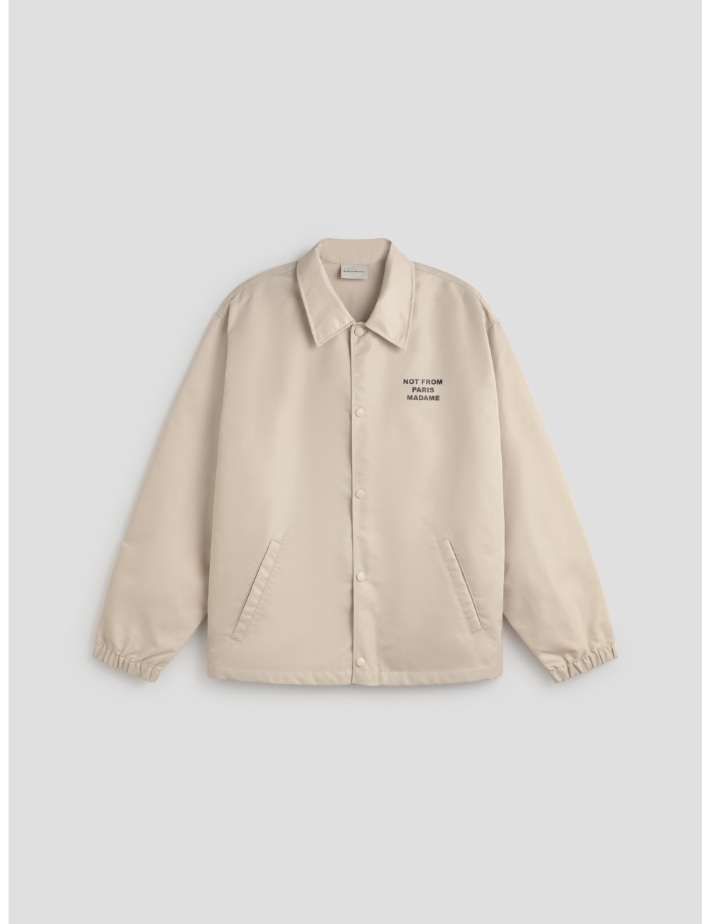 chaqueta hombre Drôle de Monsieur La Veste Slogan color Mastic con eslogan estampado - MARFRANC chaqueta hombre Drôle de Monsieur La Veste Slogan color Mastic con eslogan estampado - MARFRANC
