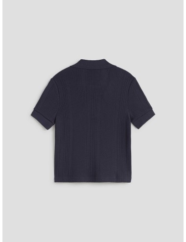 Jersey A.P.C. Dark Navy para mujer, algodón orgánico, cuello en V y mangas cortas - MARFRANC
