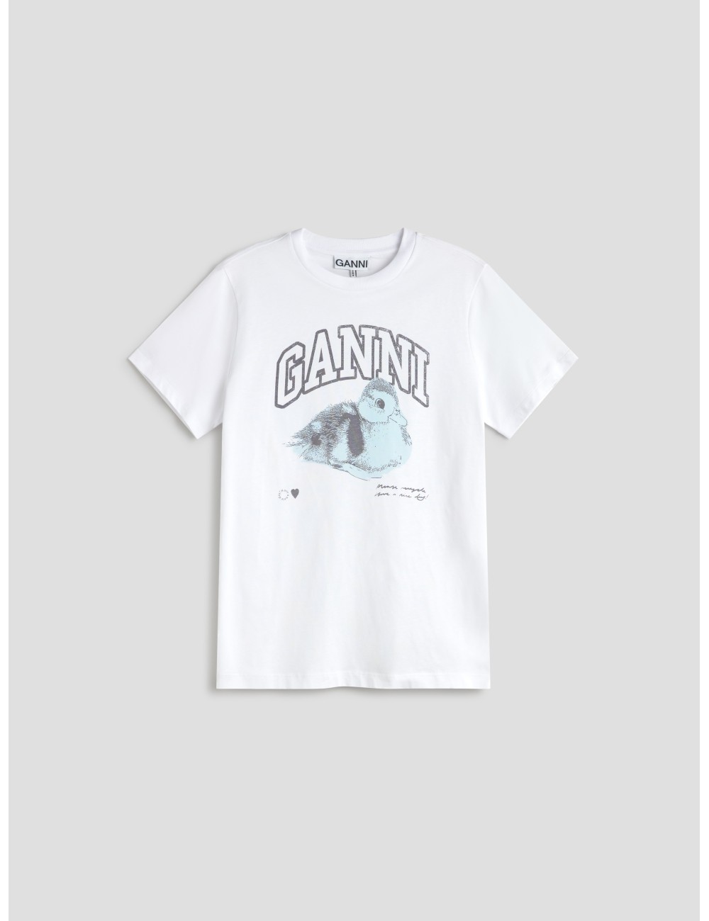 camiseta GANNI blanca con estampado de pato para mujer - MARFRANC camiseta GANNI blanca con estampado de pato para mujer - MARFRANC